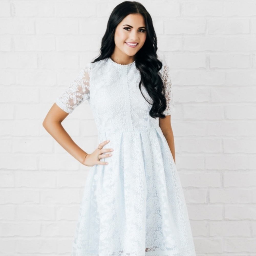 Rachel Parcell Powder Blue Lace Dress